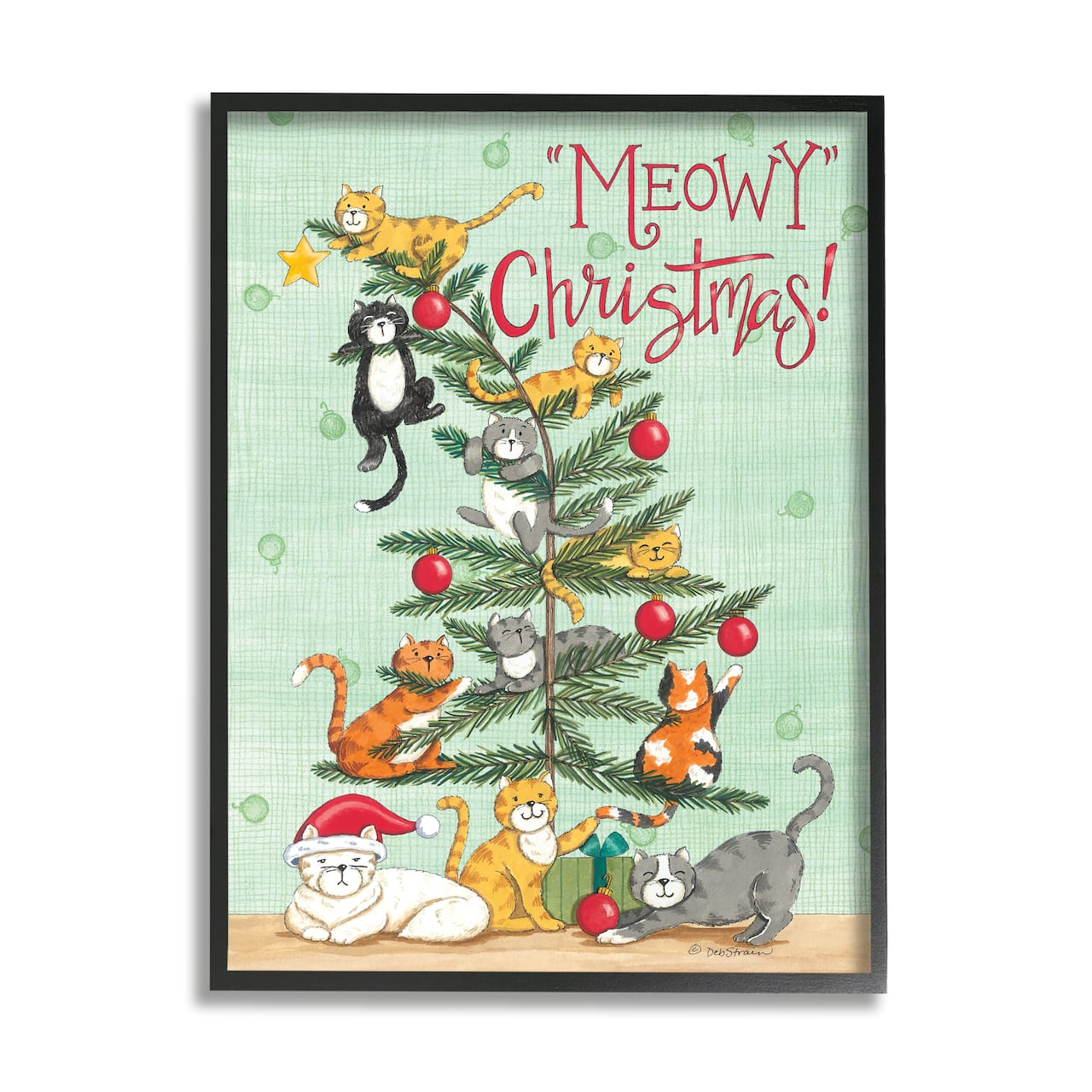 Stupell Industries Meowy Christmas Cats Framed Giclée Art